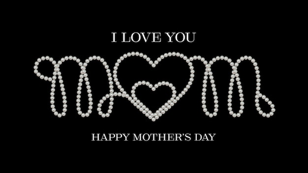 Vector mother's day banner with white pearls