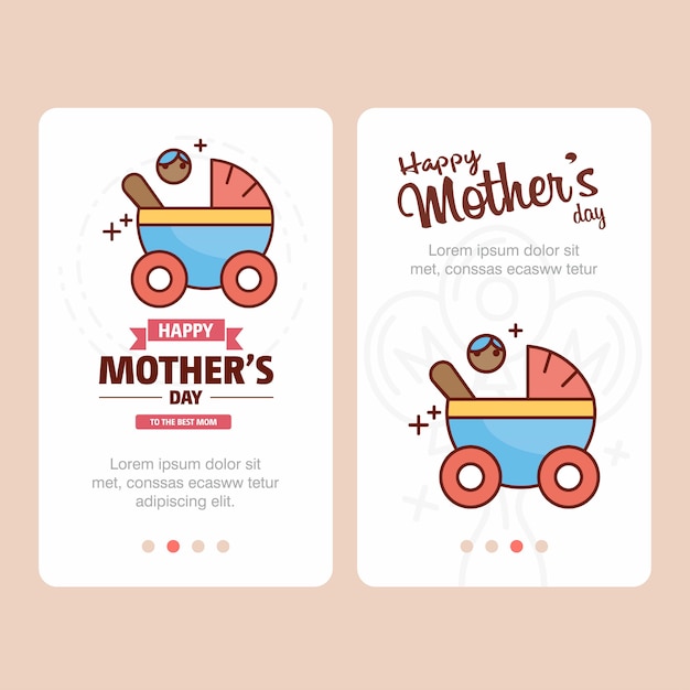 創造的なロゴとピンクのテーマベクトルと母の日のカード