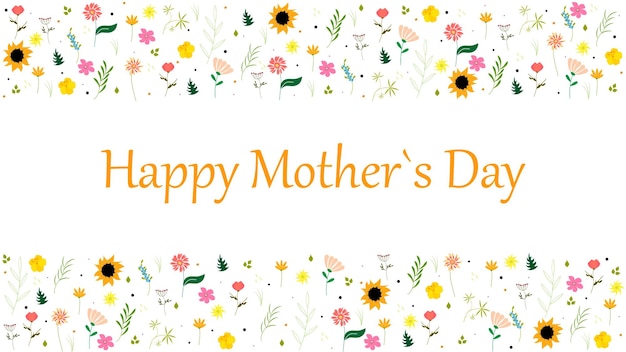 Vector mother's day card with floral background