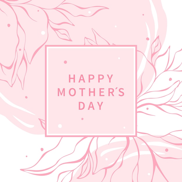 Mother's Day card with flowers in pastel colors and text