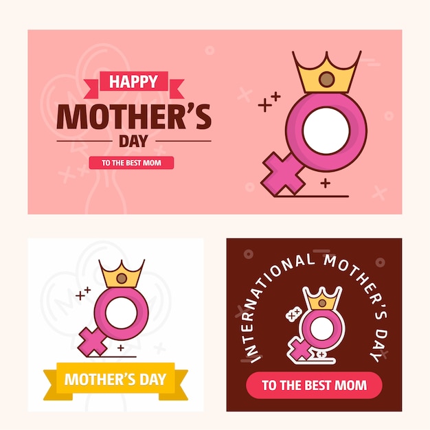 Mother's day card with  logo and pink theme