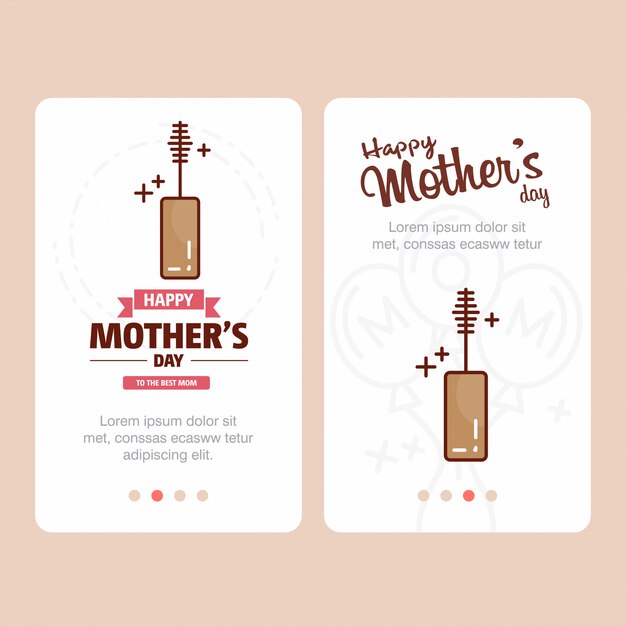 Vector mother's day card with maskara logo and pink theme vector