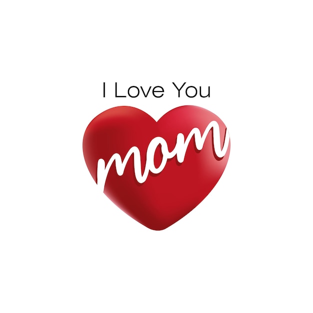 Mother's day celebration Vector hearts on white background