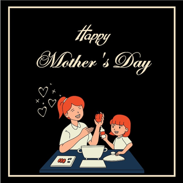 Vector mother's day clipart illustrations