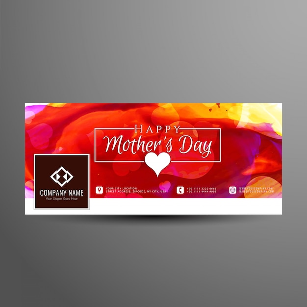 Mother's day colorful facebook cover design