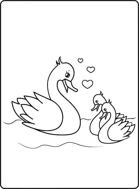 Vector mother's day coloring pages for kids