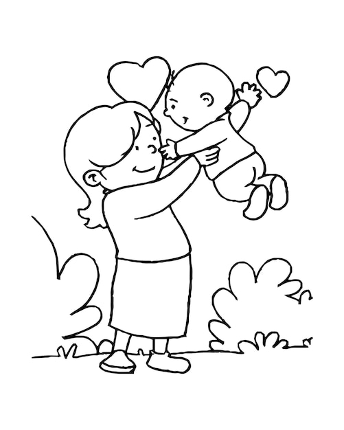 Mother's day coloring pages for kids