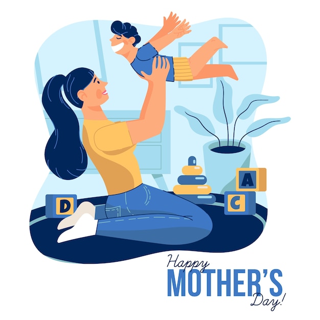 Vector mother's day concept in flat design