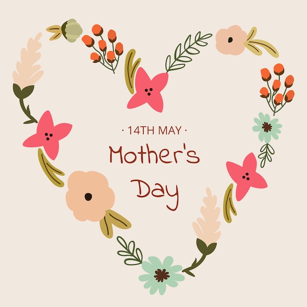 Vector mother's day floral card illustration