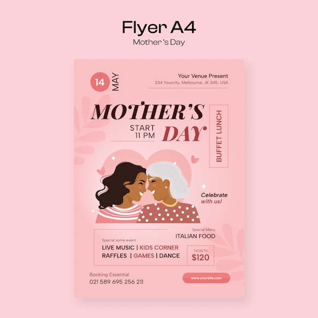 Vector mother's day flyer template