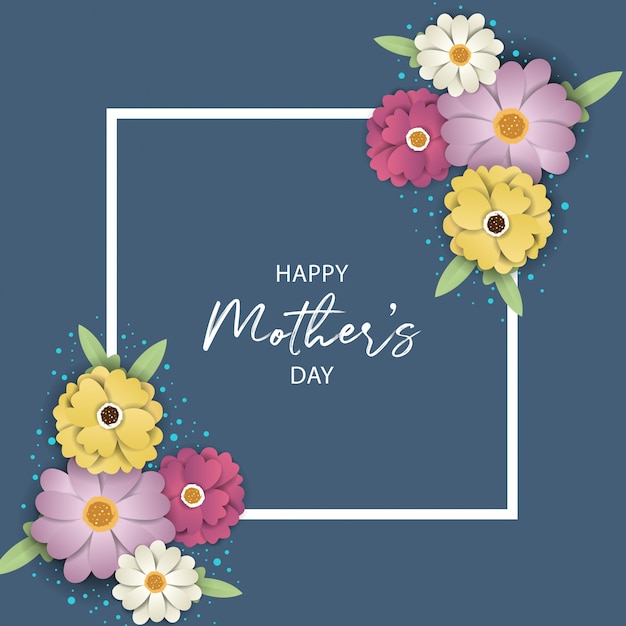 Mother's day greeting card with flowers