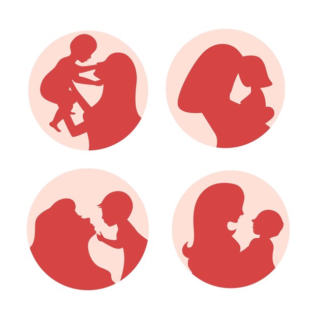 Vector mother's day icon or logo set design