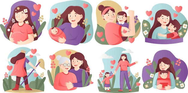 Mother's Day Illustration Set