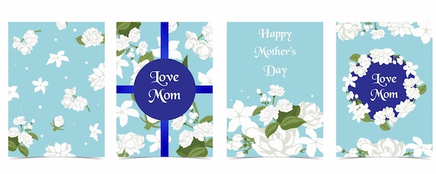 Mother's day invitation with jasmine and ribbon