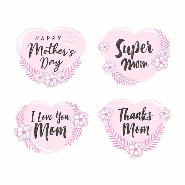 Vector mother's day label collection