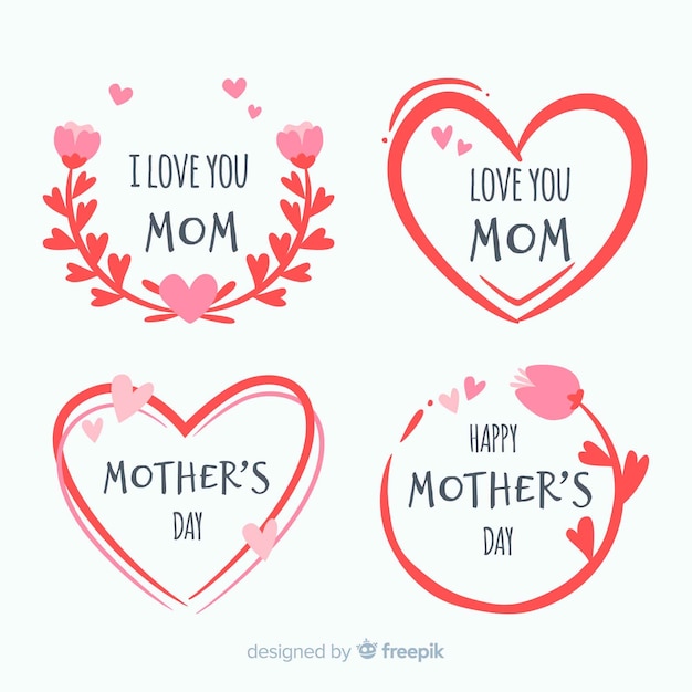 Vector mother's day label collection