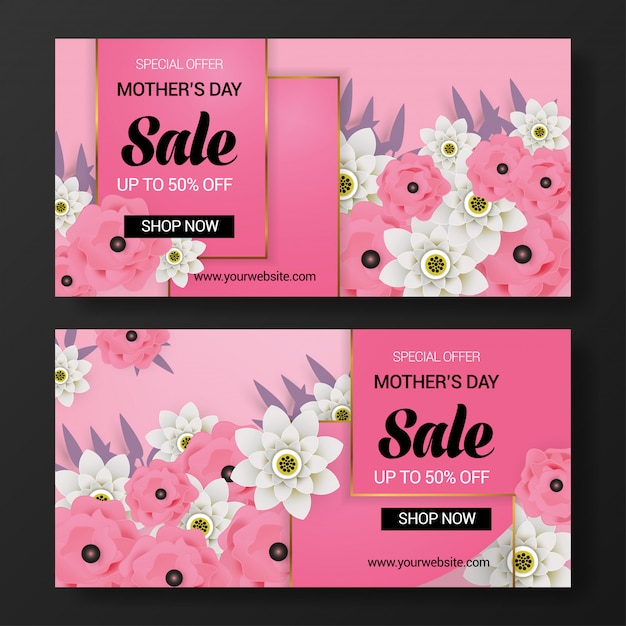 Vector mother's day sale banner background