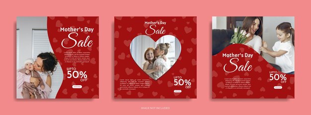 Vector mother's day social media post collection template design