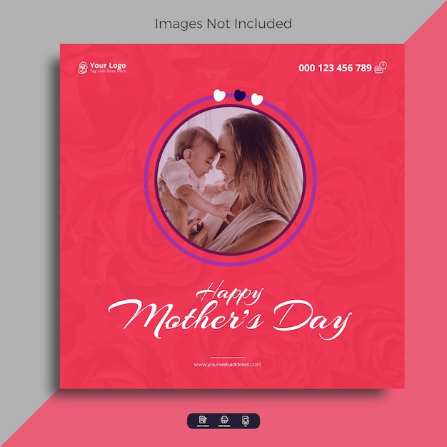 Mother's day social media post template vector