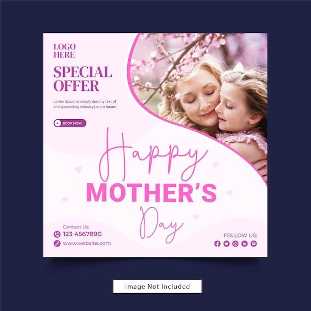 Mother's day social media posts design template