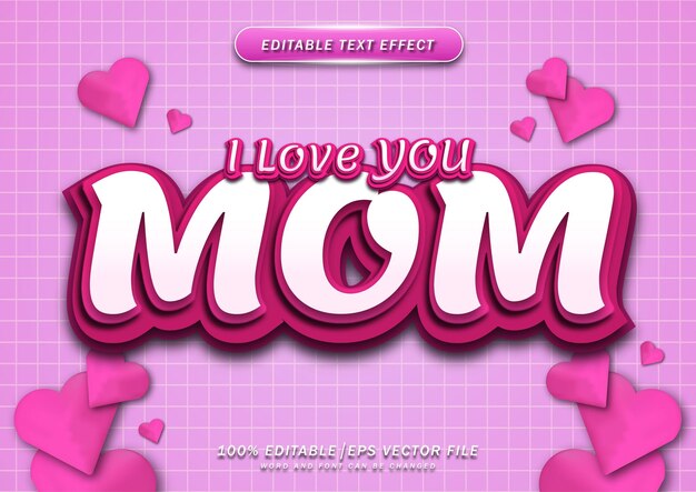 Mother's day text editable effect