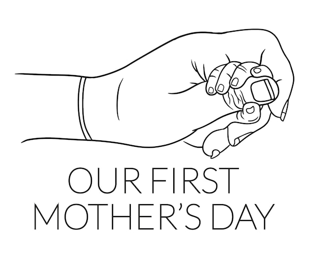 Mother's day vector minimal line art illustration