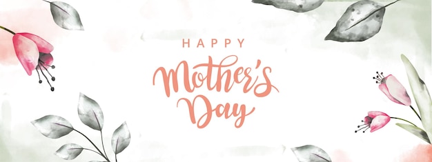 Mother's day watercolor banner