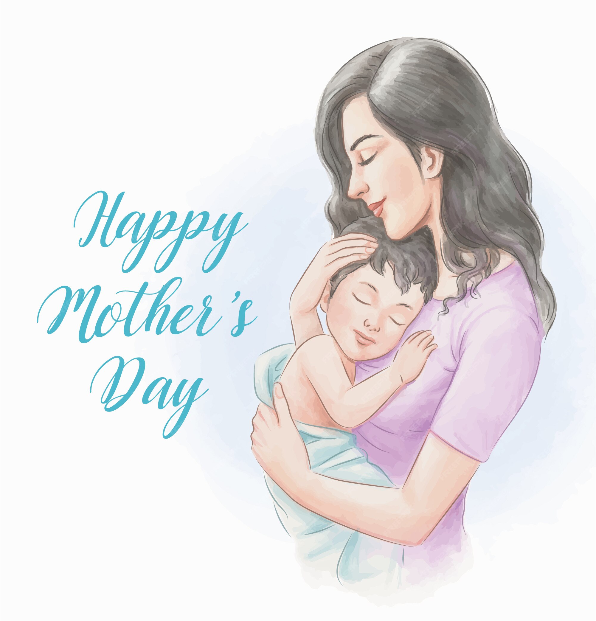 Premium Vector Mother's day watercolor style illustration