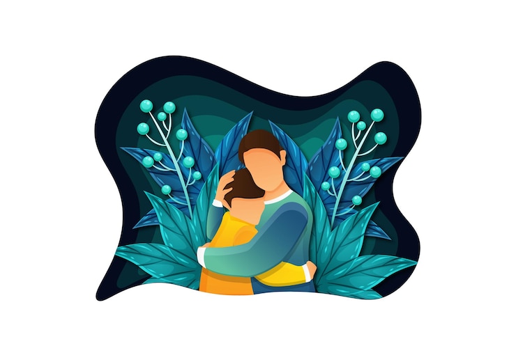 Vector mother's love for children family illustration