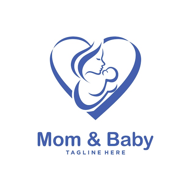 Vector mother's love logo illustration vector design