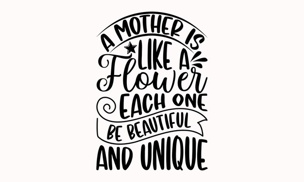 Mother's t shirts design Hand drawn lettering phrase Calligraphy svg design