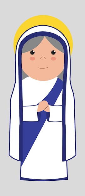 Mother Teresa of Calcutta Cute Illustration