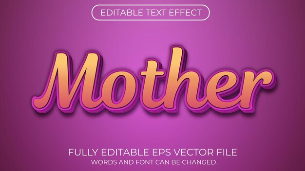 Vector mother text effect