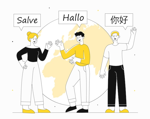 Концепция "День родного языка" люди общаются на разных языках международная связь