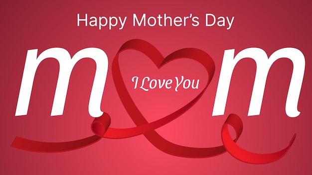 Mother39s day banner background with heart shaped floral arrangement