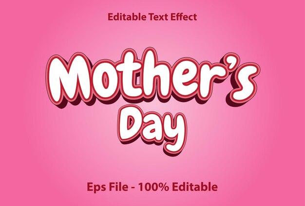 Mother39s day text effect editable with pink color