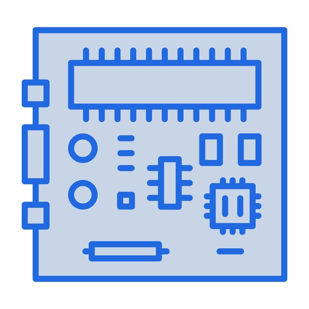 Motherboard Blue Tone Illustration