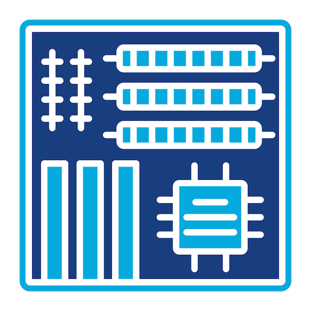 Vector motherboard duotone illustration