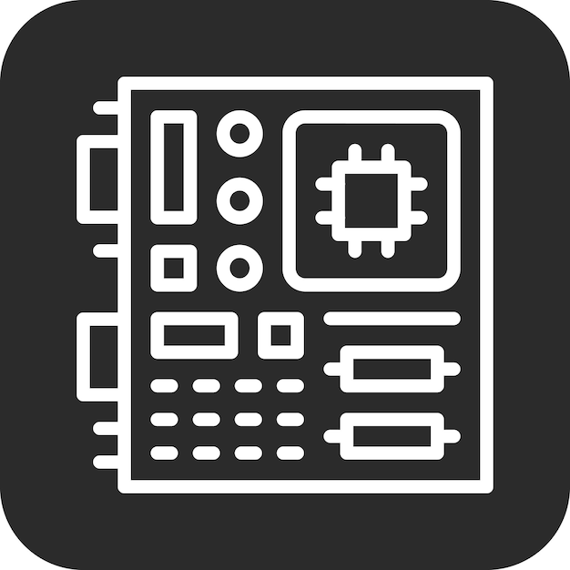 Vector motherboard vector icon illustration of computer and hardware iconset