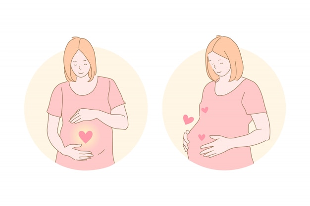 Maternità, amore, gravidanza, nascita, cura, set