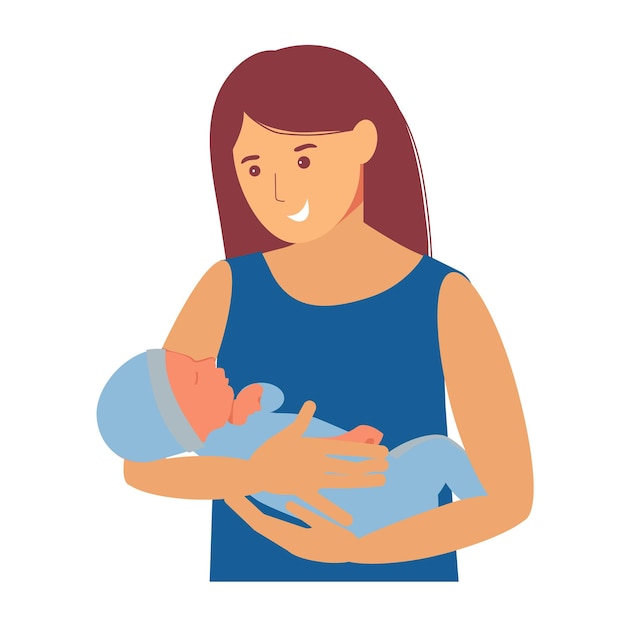 Motherhood. woman with a baby in her arms. breastfeeding infant.