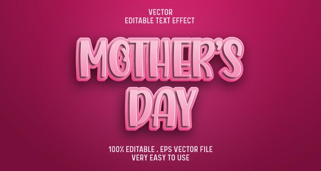 Mothers Day 3d editable text effect for mothers day