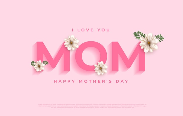 Vector mothers day background with white flowers