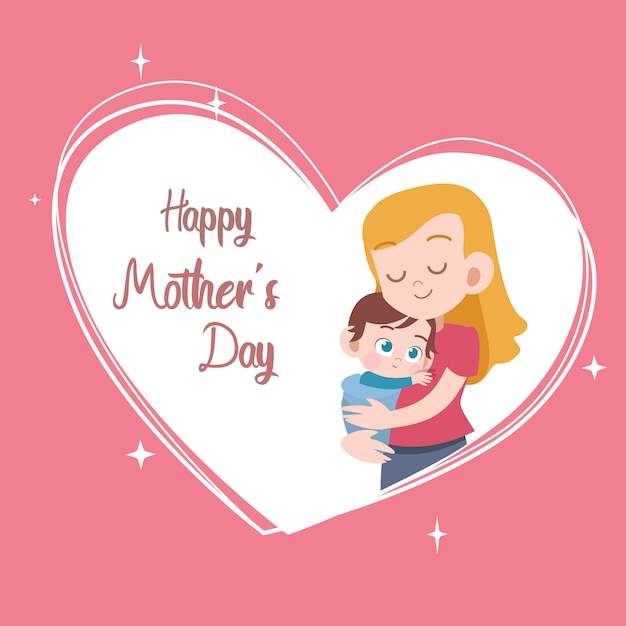 Mothers day card greeting vector illustration