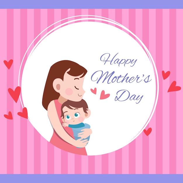 Mothers day card greeting vector illustration