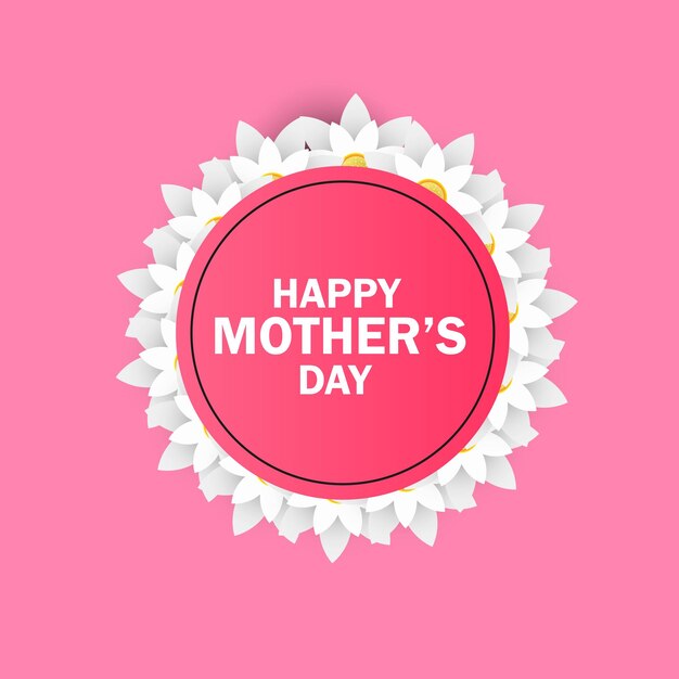 Vector mothers day card with flowers wreath