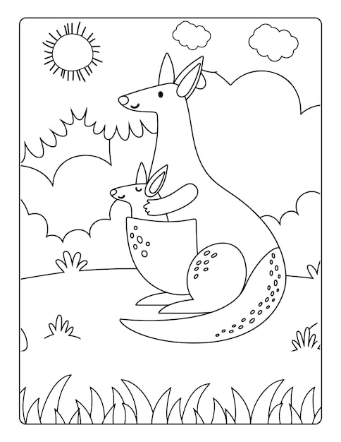 Vector mothers day coloring pages for children with cute animals holiday black and white activity worksheet