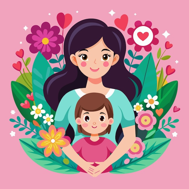 mothers day flat vector illustration