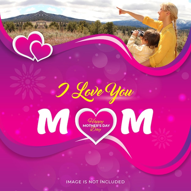 Vector mothers day flyer background social media design template