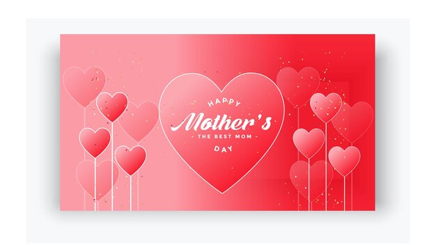 Mothers day greeting background and flowers Free Vector creative design red color design